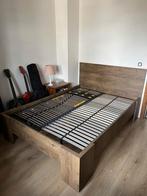 Mooi eikenhouten bed van JYSK, amper gebruikt, Ophalen, Bruin, 140 cm, Zo goed als nieuw