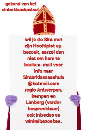 Sinterklaas op bezoek beschikbaar voor biedingen