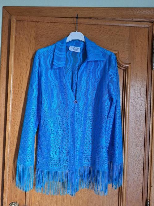 veste à franche (style charleston) bleu pétrole - T/ 40, Kleding | Dames, Carnavalskleding en Feestkleding, Zo goed als nieuw