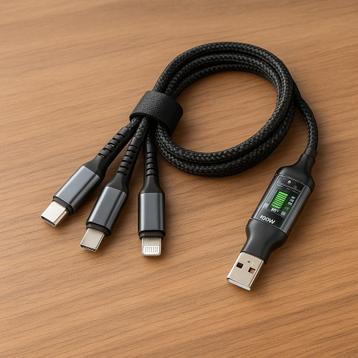 USB 3-in-1 snellaadkabel van 100 W — iPhone/Android/  beschikbaar voor biedingen