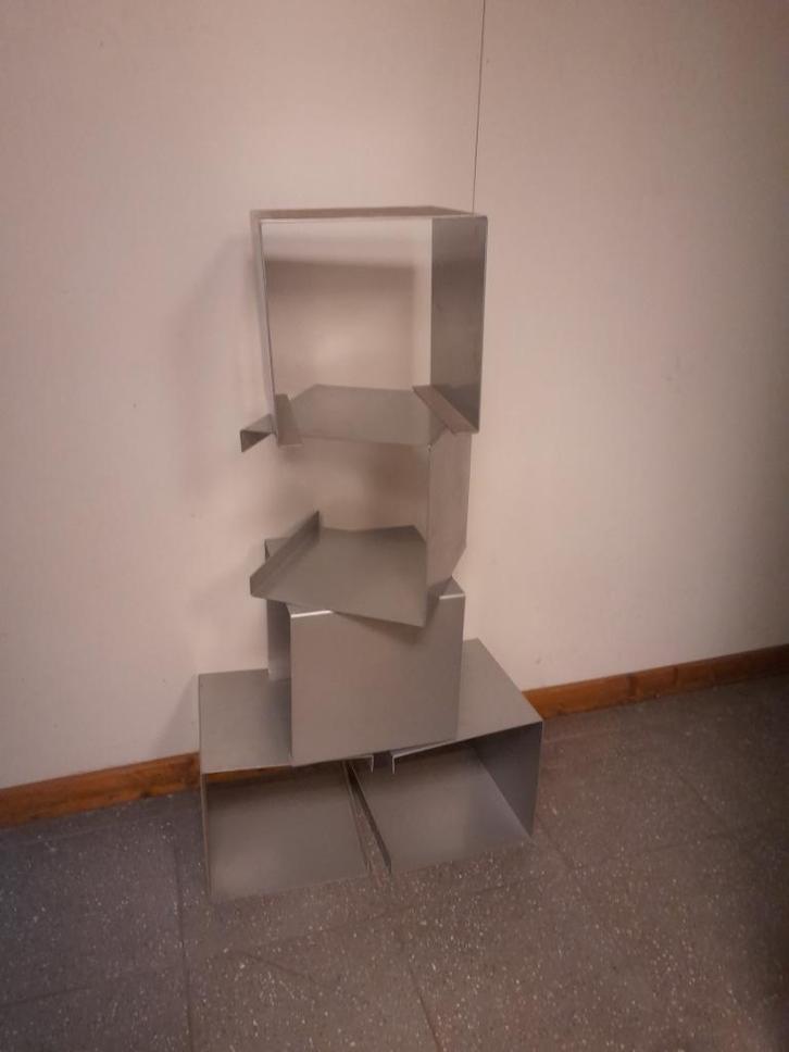 Metalen decoratiekubussen, Huis en Inrichting, Woonaccessoires | Overige, Gebruikt, Ophalen