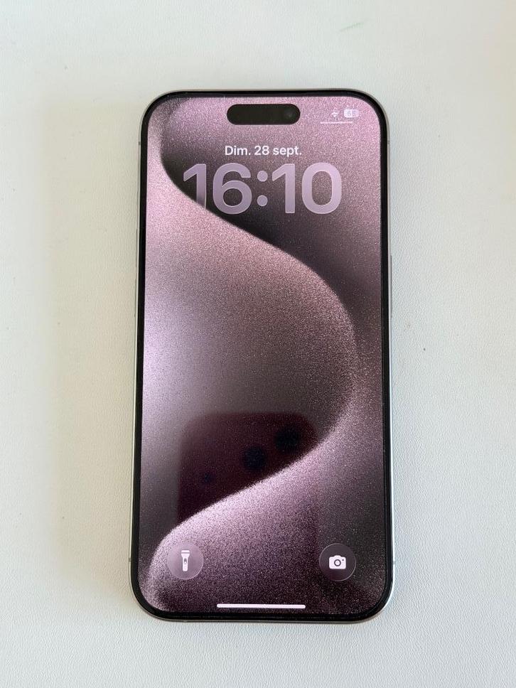 iPhone 15 Pro - Titanium Naturel - 256 Gb - Parfait Etat, Télécoms, Téléphonie mobile | Apple iPhone, Comme neuf, 256 GB, Sans simlock