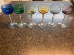 Set 6 st gekleurde vintage glazen, Ophalen of Verzenden, Zo goed als nieuw
