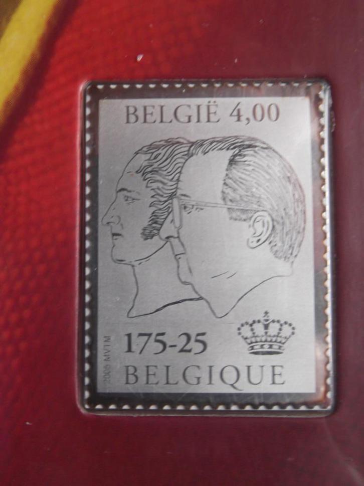 3418 Zilveren postzegel 4€ Timbre en argent, Postzegels en Munten, Postzegels | Europa | België, Postfris, Frankeerzegel, Ophalen of Verzenden