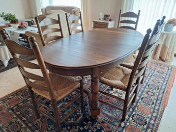 Ovalen Eettafel en 7 stoelen beschikbaar voor biedingen