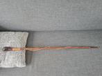 Handgesneden houten wandelstok met decoratieve details, Antiek en Kunst, Ophalen of Verzenden