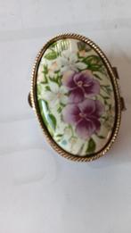 Boîte encens ovale en métal, argent., Envoi