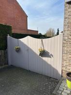 Dubbele Houten tuinpoort, Tuin en Terras, Ophalen, Gebruikt, Hout, Draaipoort