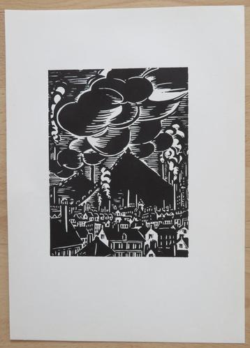 Gravure sur bois de Frans Masereel : CHARLEROI, Envoi