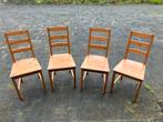 4 houten eetkamerstoelen, Gebruikt, Ophalen