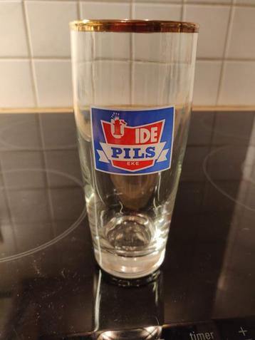 Vintage glas Ide Pils uit Eke beschikbaar voor biedingen