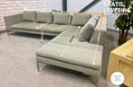 GRATIS LEVERING HEEL BE Montel Taupe Stoffen Hoekbank, Hoekbank, 300 cm of meer, Ophalen of Verzenden, Zo goed als nieuw
