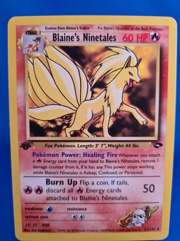 Blaine's Ninetales 21/132 - Gym Challenge (1st edition) beschikbaar voor biedingen