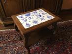Antiek bijzet tafel - 12 tegels Delfts blauw, Antiek en Kunst, Ophalen of Verzenden