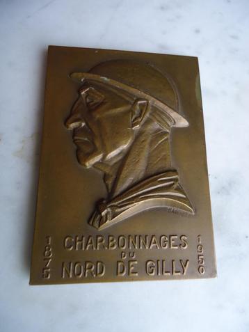 Médaille en bronze Charbonnage de Gilly signée Darville
