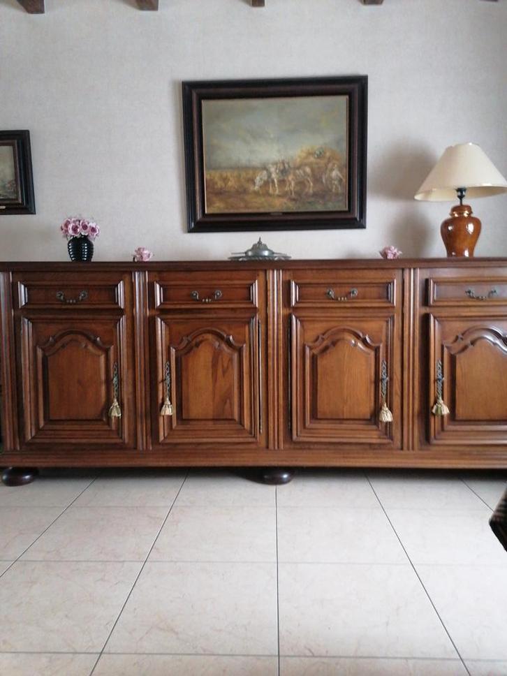 Massief eiken eetplaats, Huis en Inrichting, Complete eetkamers, Gebruikt, Ophalen