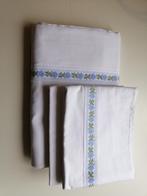 Drap de dessus + 2 taies pour lit d'1 personne, Ophalen of Verzenden, Gebruikt, Blauw