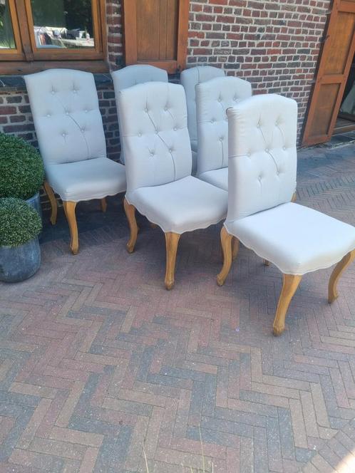 6 Landelijke stoelen gacapitoneerd, Huis en Inrichting, Stoelen, Zo goed als nieuw, Ophalen of Verzenden