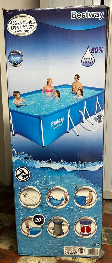 Zwembad met alle benodigheden inclusief, Tuin en Terras, Zwembaden, Gebruikt, Opzetzwembad, 80 tot 120 cm, 400 cm of meer, 200 tot 300 cm