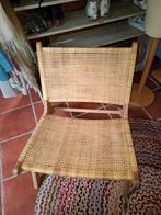 deck chair, zeer kwalitatief en stevig, teakhout en rotan, Ophalen, Zo goed als nieuw