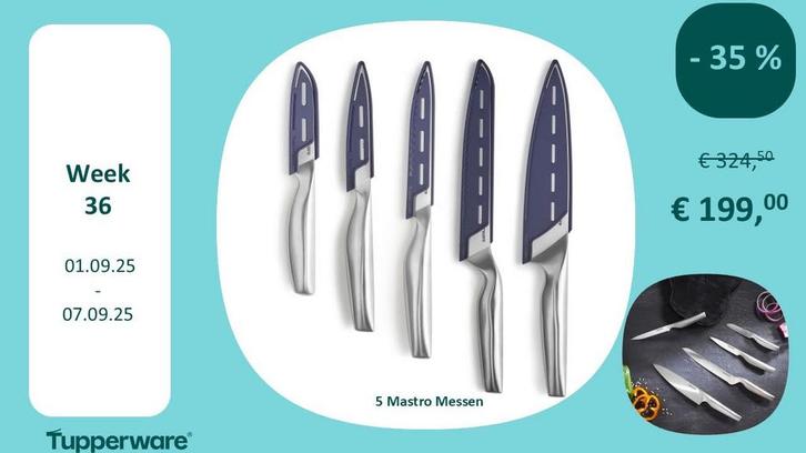 Maestro messenset tupperware, Huis en Inrichting, Keuken | Tupperware, Nieuw, Overige typen, Ophalen of Verzenden