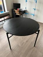 Ronde zwarte tafel (hout) - 120 cm, Ophalen, Zo goed als nieuw, Vier personen, Modern, retro
