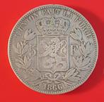 5 Francs Léopold II de 1866 avec point **rare**, Argent, Enlèvement ou Envoi, Monnaie en vrac, Argent
