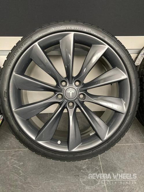 21” originele Tesla Model S velgen + banden 5x120 breedset, Auto-onderdelen, Banden en Velgen, Banden en Velgen, Zomerbanden, 21 inch