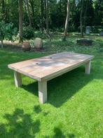 Oude lounge tafel teakhout deels gerestaureerd, Tuin en Terras, Ophalen, Gebruikt, Loungeset, Bijzettafel