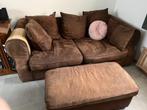 Bruine zetel, Huis en Inrichting, Ophalen, Gebruikt, 100 tot 125 cm, Tweepersoons