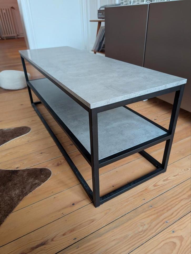 TV-meubel / Salontafel - Zwart frame & Betonlook, Huis en Inrichting, Tafels | Salontafels, Zo goed als nieuw, Ophalen