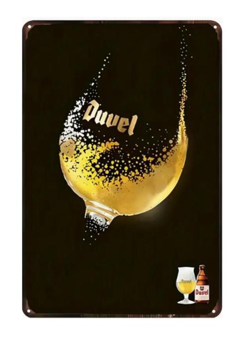 Duvel blikken decoratie plaat, Verzamelen, Merken en Reclamevoorwerpen, Zo goed als nieuw, Reclamebord, Ophalen of Verzenden