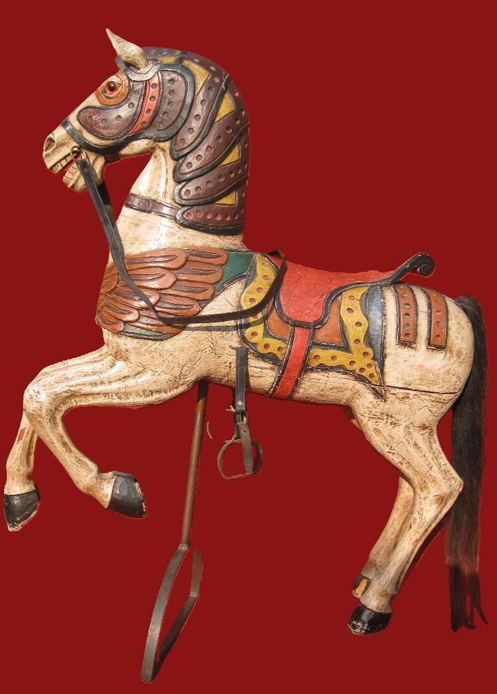 Vintage (+/-1920) kermispaard carrousel., Antiek en Kunst, Antiek | Speelgoed, Ophalen