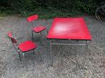 keukentafel en stoelen vintage, Huis en Inrichting, Tafels | Eettafels, Ophalen, Overige materialen, Gebruikt, 100 tot 150 cm