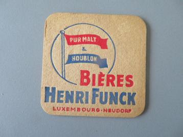 tapis à bière Bieres Henri Funck Luxembourg Neudorf, Collections, Envoi, Comme neuf, Sous-bock, Autres marques