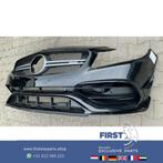W176 A45 AMG FACELIFT VOORBUMPER ZWART COMPLEET AERO PAKKET, Gebruikt, Voor, Mercedes-Benz, Ophalen of Verzenden