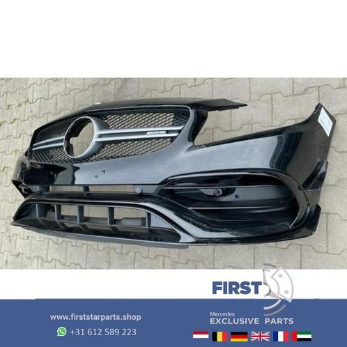 W176 A45 AMG FACELIFT VOORBUMPER ZWART COMPLEET AERO PAKKET, Auto-onderdelen, Carrosserie, Bumper, Mercedes-Benz, Voor, Gebruikt