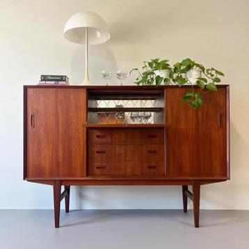 - Vintage highboard met bar, Deens - beschikbaar voor biedingen