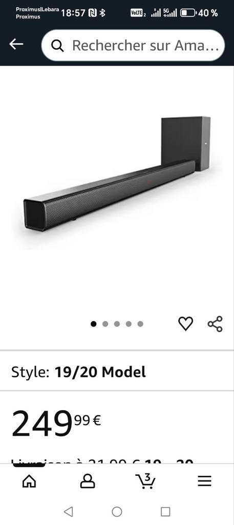 Barre / sub Philips, Audio, Tv en Foto, Soundbars, Zo goed als nieuw, Bluetooth, Ophalen of Verzenden