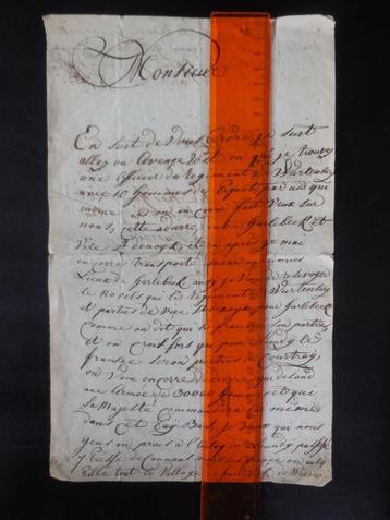 HARELBEKE - Brief van 'Cavalier Joseph Dumoulin' 7 mei 1794