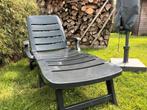 Ligbed antraciet, Tuin en Terras, Ligbedden, Ophalen, Zo goed als nieuw, Kunststof, Verstelbaar