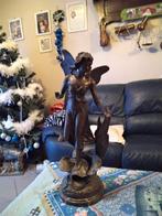 art ange en bronze avec socle en marbre, Antiquités & Art, Bronze