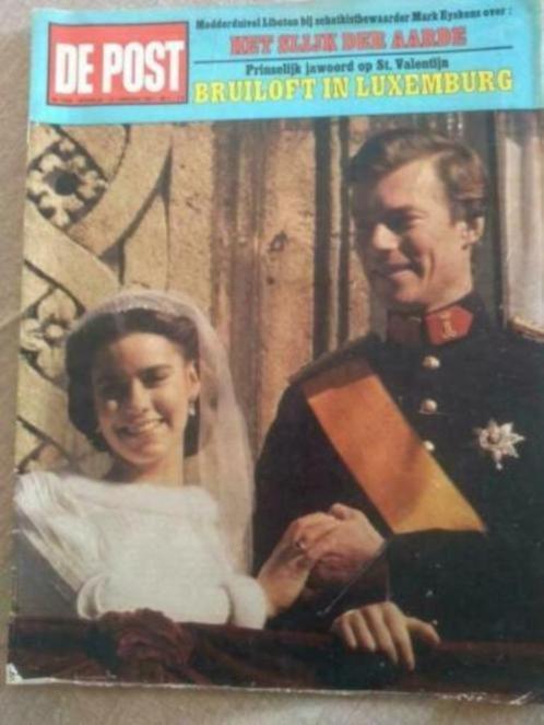 tijdschrift De Post - bruiloft in Luxemburg - 1981, Collections, Maisons royales & Noblesse, Utilisé, Magazine ou livre, Envoi