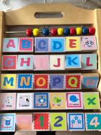 Houten telraam met letters en klok, Kinderen en Baby's, Speelgoed | Houten speelgoed, Ophalen of Verzenden