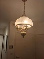 Koperen luster melkglas kap, Huis en Inrichting, Ophalen, Zo goed als nieuw, Metaal, Landelijk