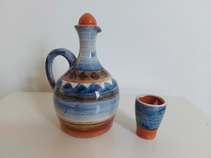 Cruche (bouchon + verre) terre cuite émaillée, Antiquités & Art, Antiquités | Céramique & Poterie, Enlèvement