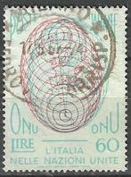 Italie 1956 - Yvert 735 - Toetreding tot de UNO (ST), Timbres & Monnaies, Timbres | Europe | Italie, Affranchi, Envoi