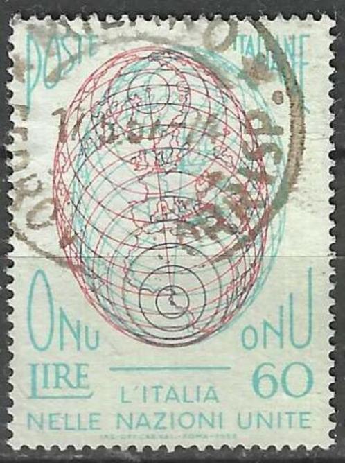 Italie 1956 - Yvert 735 - Toetreding tot de UNO (ST), Timbres & Monnaies, Timbres | Europe | Italie, Affranchi, Envoi