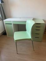 Bureau IKEA MICKE vert clair + chaise, Huis en Inrichting, Bureaus, Ophalen, Gebruikt, Bureau