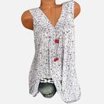 Top débardeur floral sans manches, Kleding | Dames, Topjes, Verzenden, Nieuw, Wit, Zonder mouw